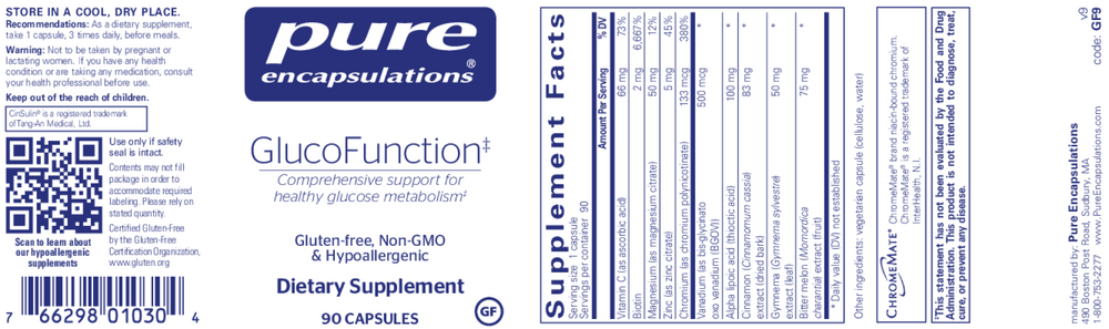 GlucoFunction, 90 Capsules , Brand_Pure Encapsulations caps Emersons