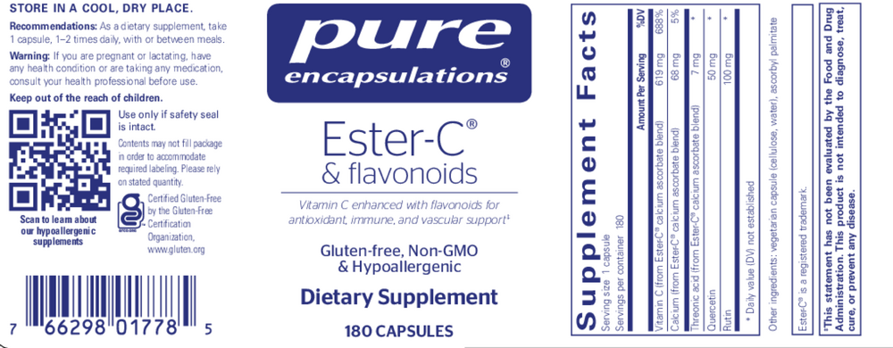 Essential-C & flavonoids, 90 Capsules , Brand_Pure Encapsulations caps Emersons