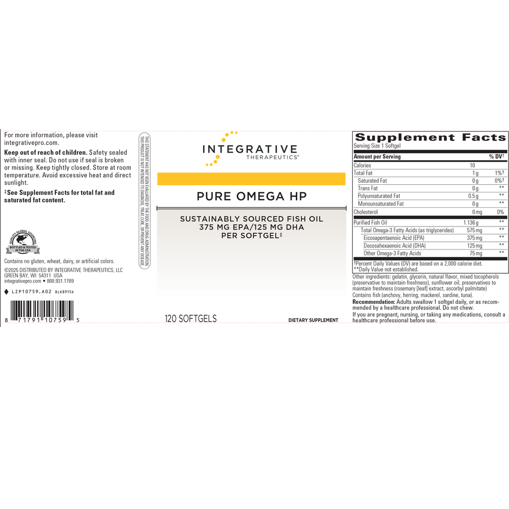 Pure Omega HP Softgels, 120 Softgels