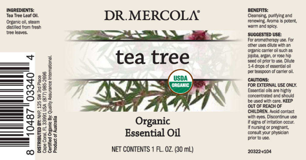 Organic Tea Tree Essential Oil, 1 oz