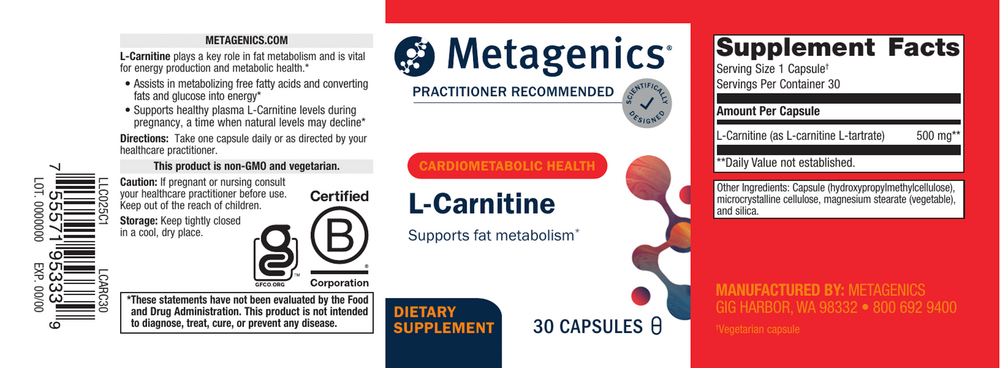 L-Carnitine, 30 Capsules , caps Emersons Emersons-Alt Form_Capsules