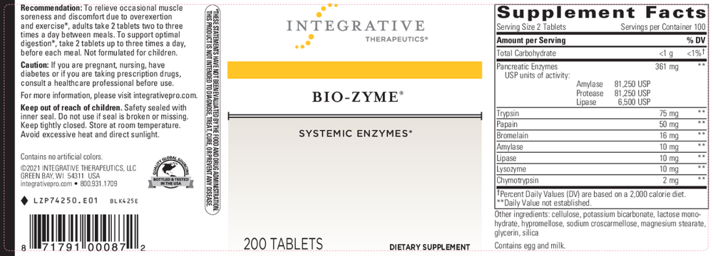 BioZyme®, 200 Tablets