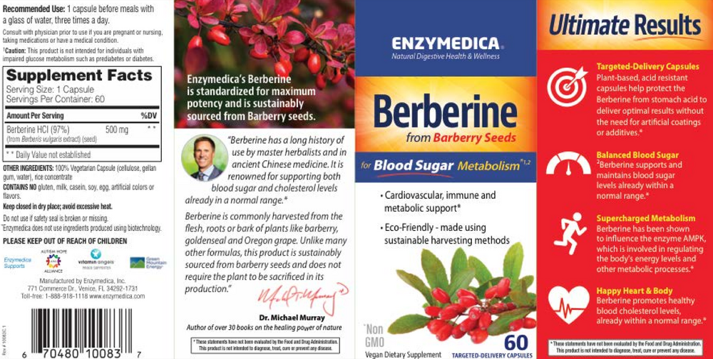 Berberine 500 mg, 60 capsules
