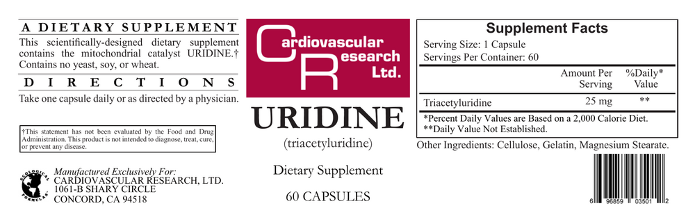 Uridine Triacetyluridine, 60 Capsules