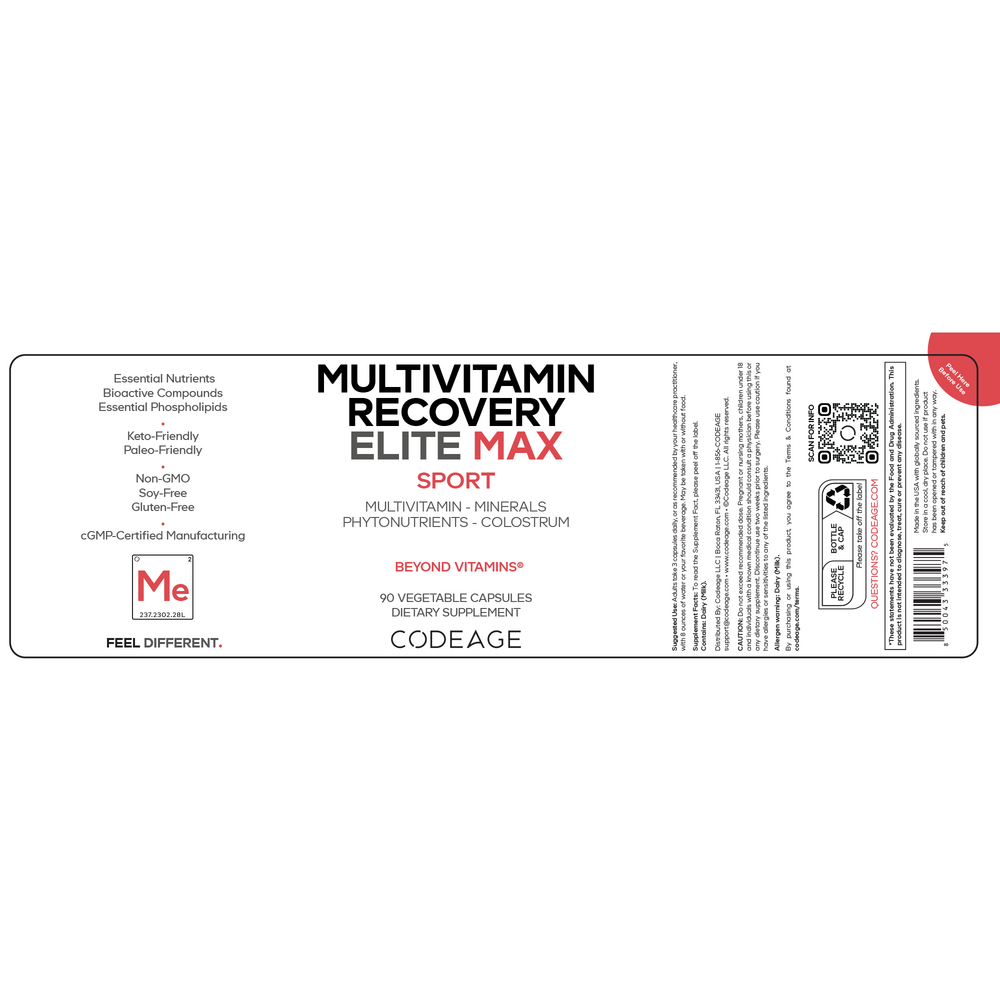 Multivitamin Recovery Elite Max, 90 Capsules