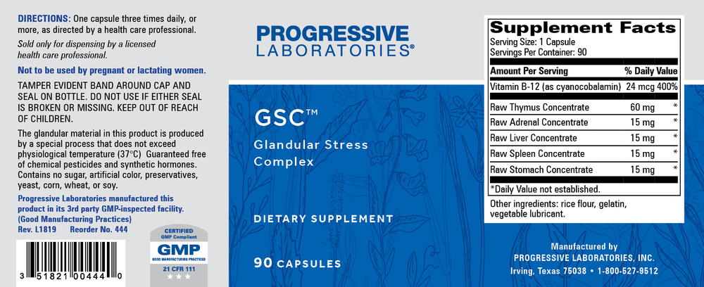 GSC, 90 Capsules , Brand_Progressive Labs capsules Form_Capsules Requires Consultation Size_90 Capsules