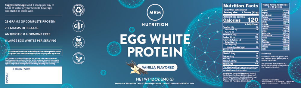 Egg White Protein - Vanilla, 340 Grams
