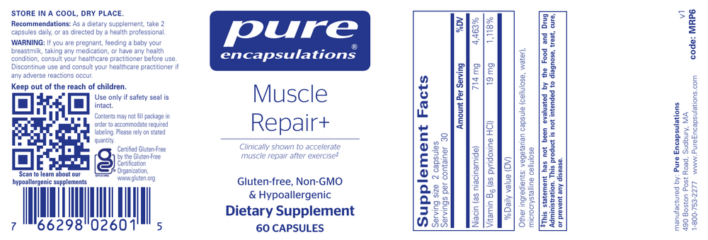 Muscle Repair+, 60 Capsules , Brand_Pure Encapsulations Form_Capsules Requires Consultation Size_60 Capsules