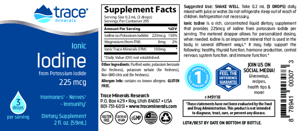Liquid Ionic Iodine from Potassium Iodide 225mcg, 59 mL Liquid