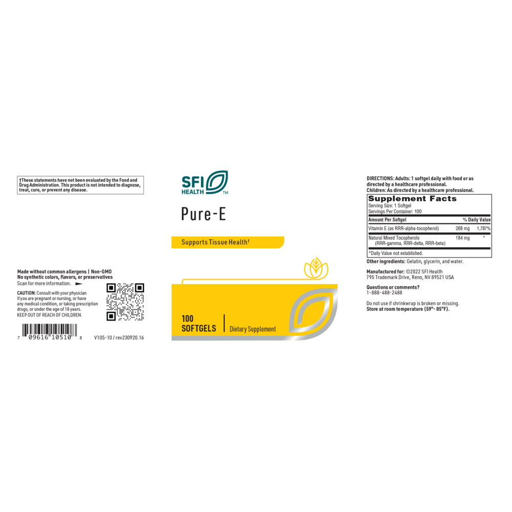 Pure E 400IU, 100 Softgels