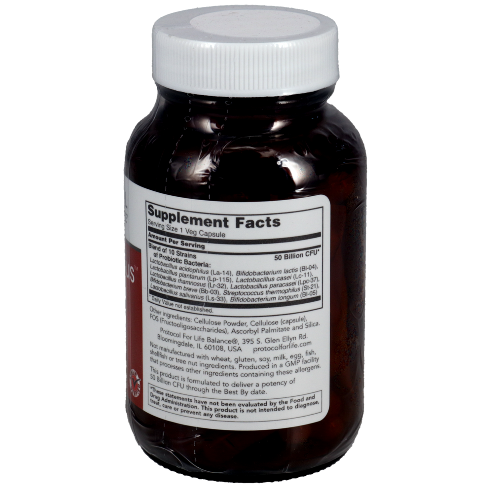 ProtoDophilus 50 billion, 10 Strains, 50 Capsules , Brand_Protocol for Life Balance capsules Form_Capsules Requires Consultation Size_50 Capsules