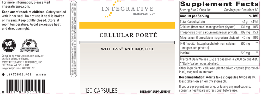 Cellular Forte w/IP-6 and inositol, 120 Capsules