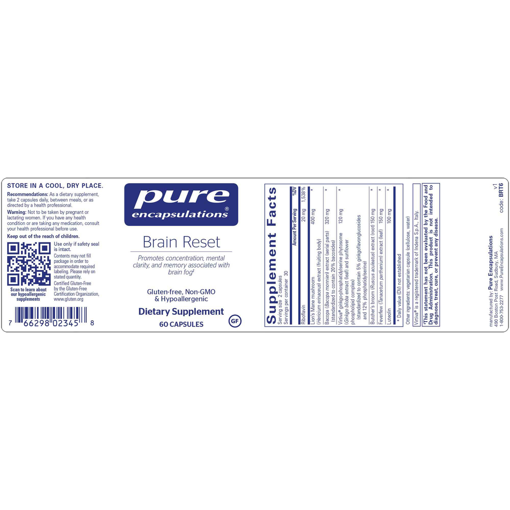 Brain Reset™, 60 Capsules , Brand_Pure Encapsulations Form_Capsules Requires Consultation Size_60 Capsules