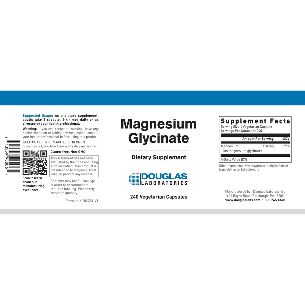Magnesium Glycinate, 240 Capsules