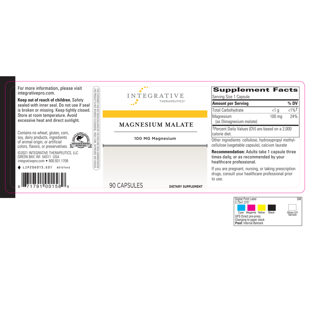 Magnesium Malate, 90 Capsules