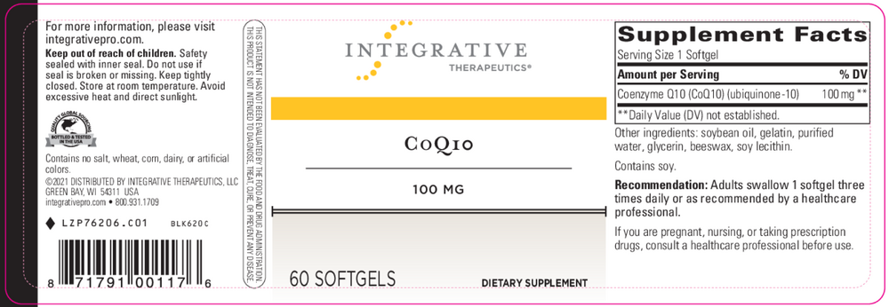 CoQ10 100mg, 60 Softgels