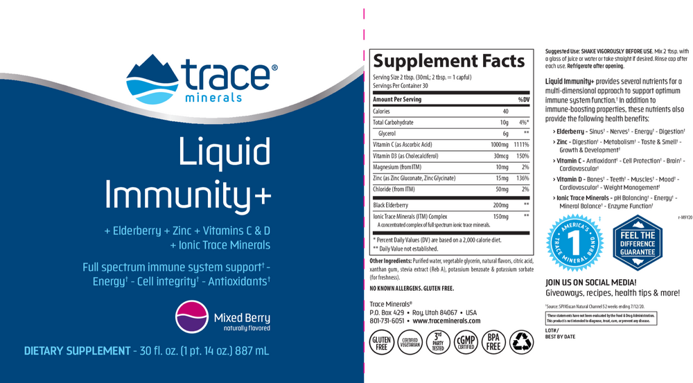 Liquid Immunity+ - Mixed Berry, 887 mL Liquid