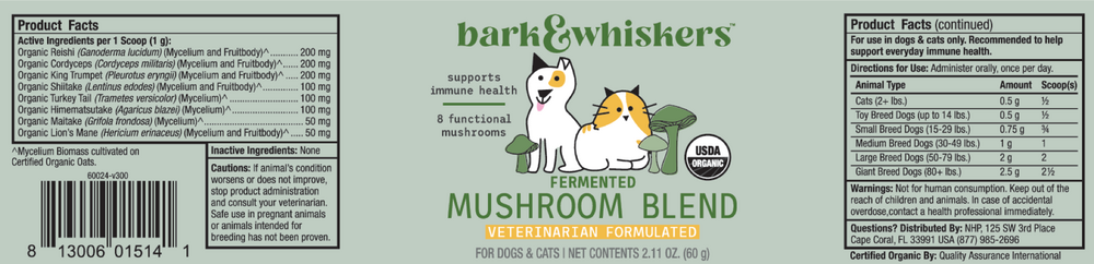 Fermented Mushroom Blend, 60 g Powder