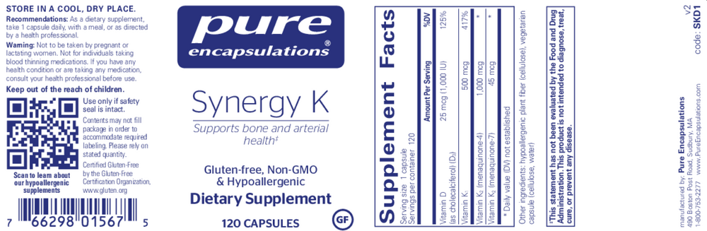 Synergy K, 120 Capsules , Brand_Pure Encapsulations Form_Capsules Requires Consultation Size_120 Capsules