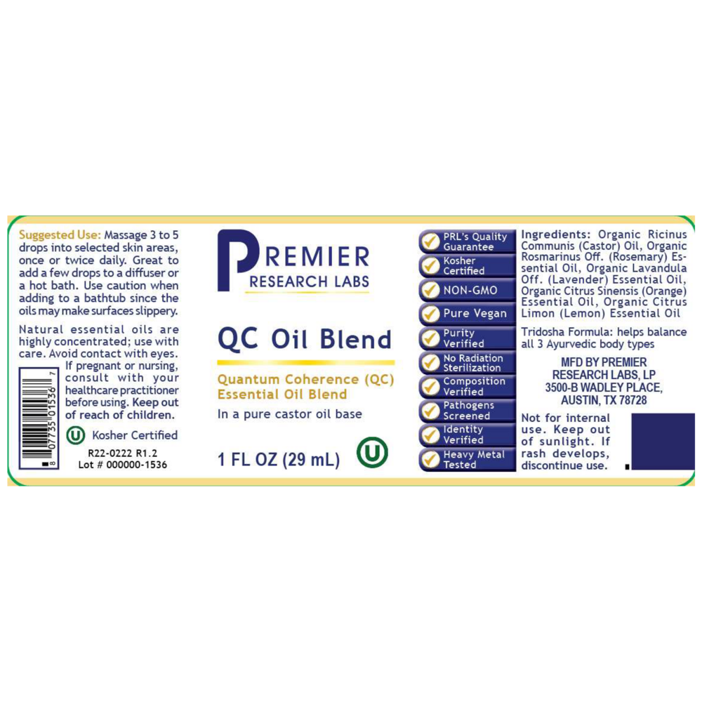 QC Oil Blend, 1 Ounce , Brand_Premier Research Labs Form_Oil Size_1 Ounce