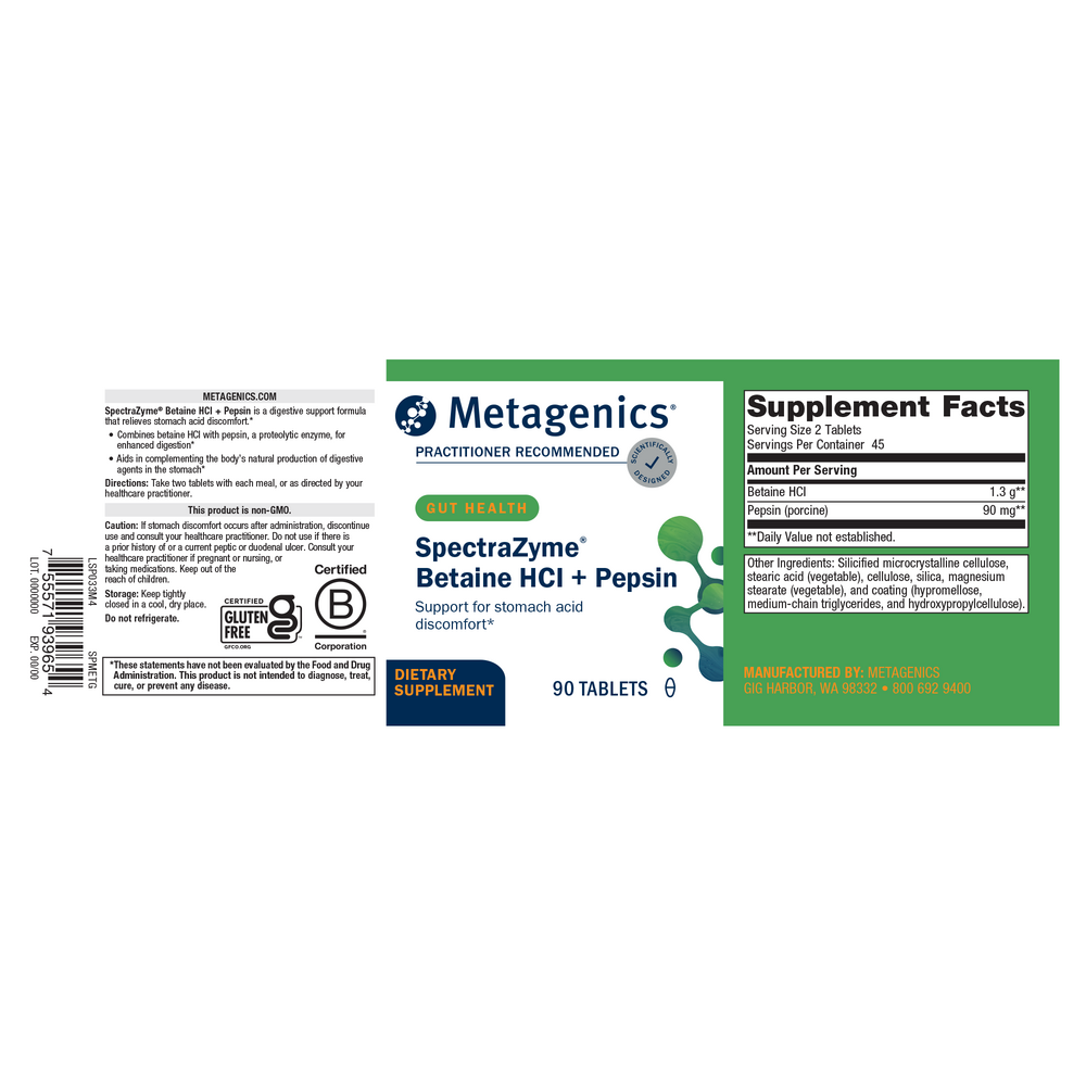 SpectraZyme® Metagest® (formerly Metagest), 90 Tablets , Emersons Form_Tablets tabs