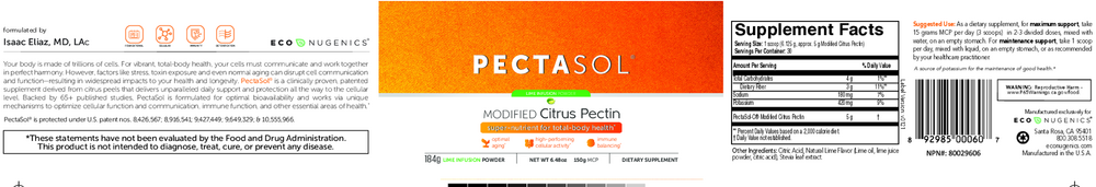 Pectasol Modified Citrus Pectin, Lime Infusion Powder, 184 g