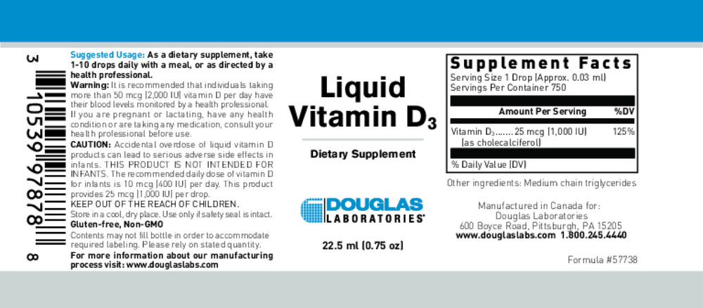 Liquid Vitamin D3, 22.5 mL Liquid