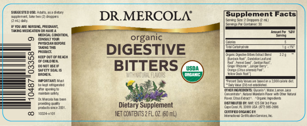 Organic Digestive Bitters, 60 mL Liquid