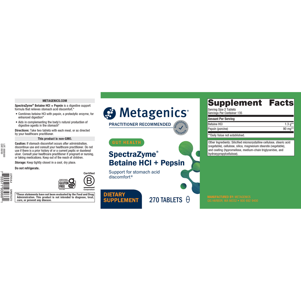 SpectraZyme® Metagest® (formerly Metagest), 270 Tablets , Emersons Form_Tablets tabs