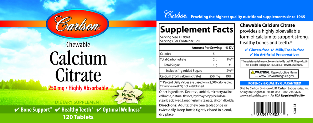 Chewable Calcium Citrate, 120 Tablets