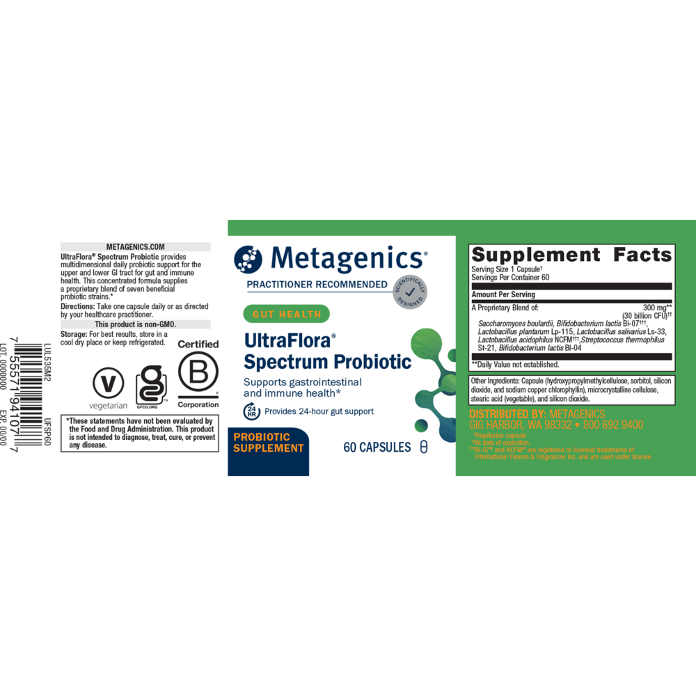 UltraFlora&reg; Spectrum, 60 , Brand_Metagenics Form_Capsules Size_60 Caps