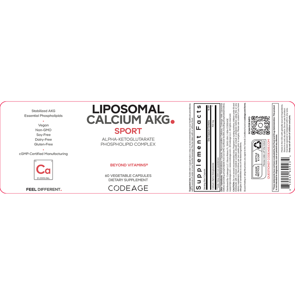 Liposomal Calcium AKG, 60 Capsules