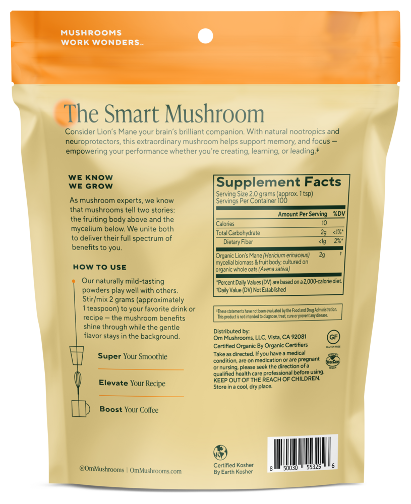 Lion's Mane (Hericium erinaceous), 200 Grams , Form_Powder