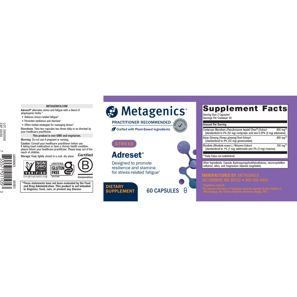 Adreset®, 60 Vegetarian Capsules , caps Emersons Form_Capsules