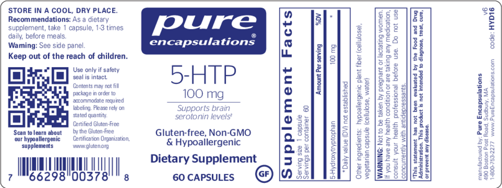 5-HTP (5-hydroxytryptophan) 100 mg , Pure
