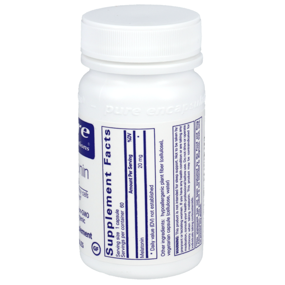 Melatonin 20 mg, 60 Capsules , Brand_Pure Encapsulations caps Form_Capsules Not Emersons Potency_20 mg Size_60 Caps