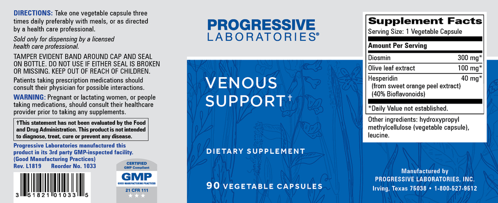 Venous Support, 90 Capsules , Brand_Progressive Labs capsules Form_Capsules Requires Consultation Size_90 Capsules