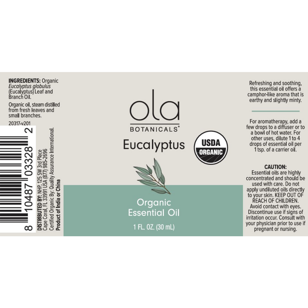 Organic Eucalyptus Essential Oil, 30 mL Liquid