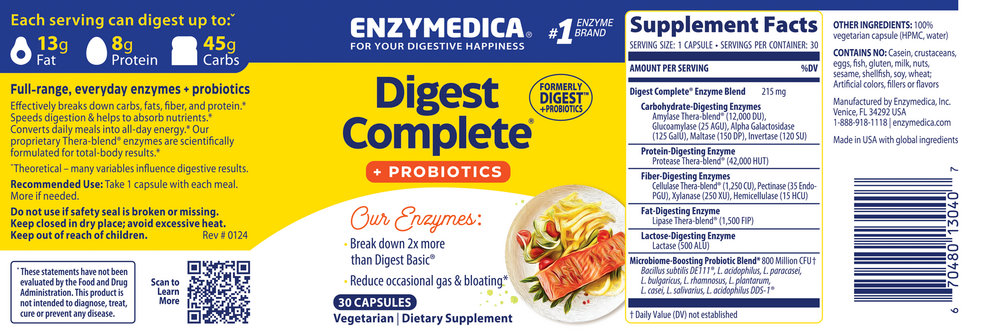 Digest Complete + Probiotics, 30 Capsules