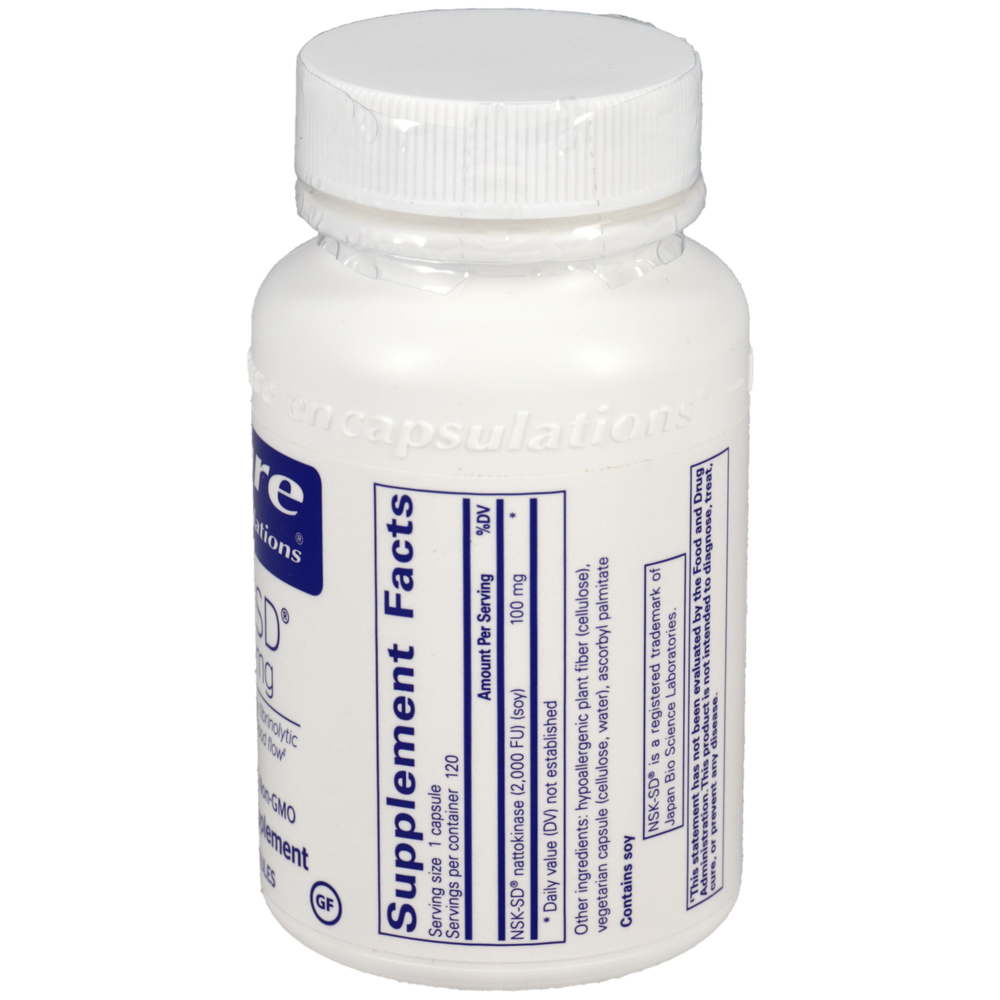 NSK-SD™ (Nattokinase), 100 mg, 120 Capsules , Brand_Pure Encapsulations caps Emersons