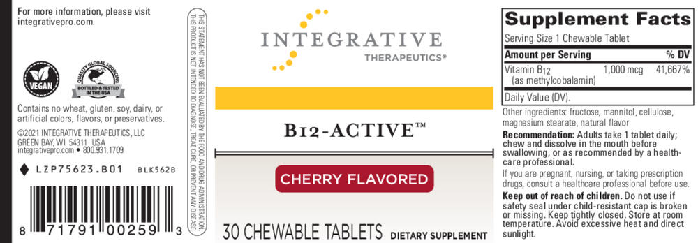 B12-Active Chewable, 30 Chewable Tablets
