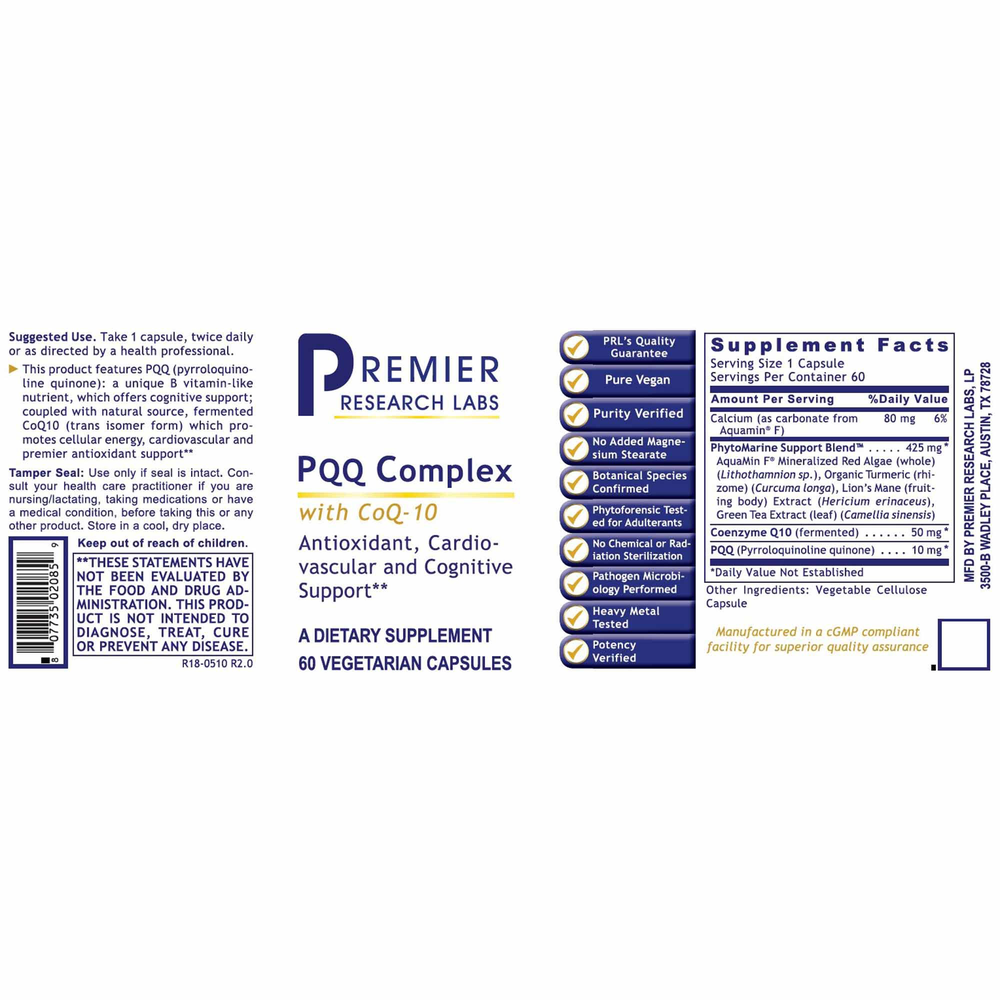PQQ Complex with CoQ10, 60 Capsules , Brand_Premier Research Labs capsules Form_Capsules Requires Consultation Size_60 Capsules
