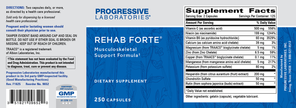 Rehab Forte, 250 Capsules , Brand_Progressive Labs capsules Form_Capsules Requires Consultation Size_250 Capsules