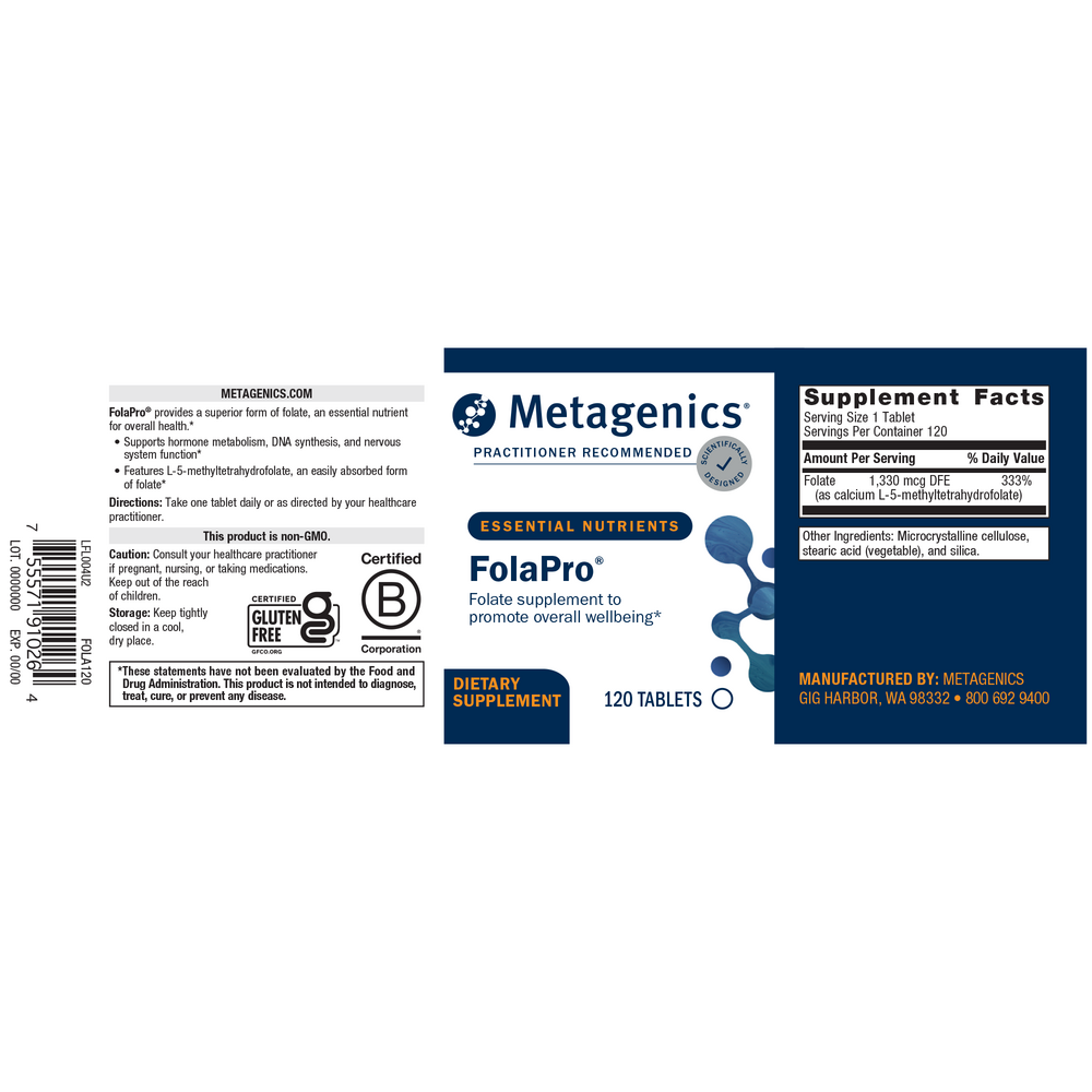 FolaPro®, 120 Tablets , Emersons Emersons-Alt Form_Tablets tabs