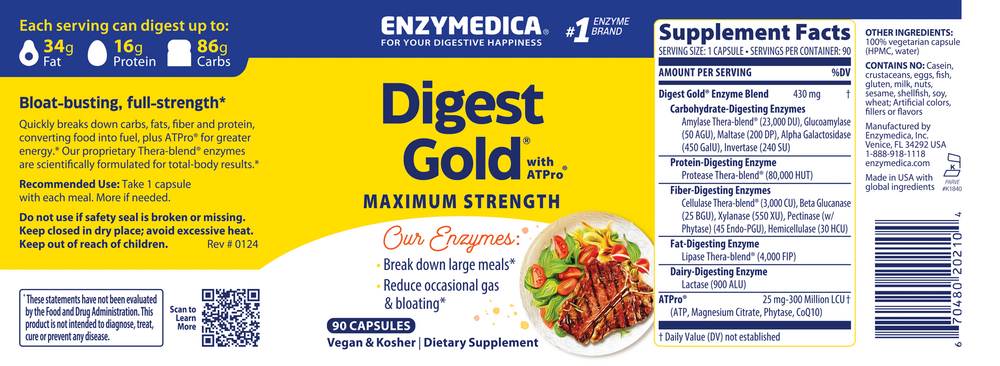 Digest Gold™ with ATPro™, 90 Capsules