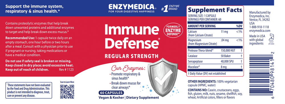 Enzyme Defense™ (Formerly ViraStop™), 60 Capsules