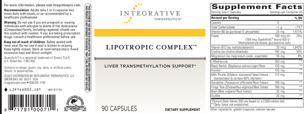 Lipotropic Complex, 90 Capsules