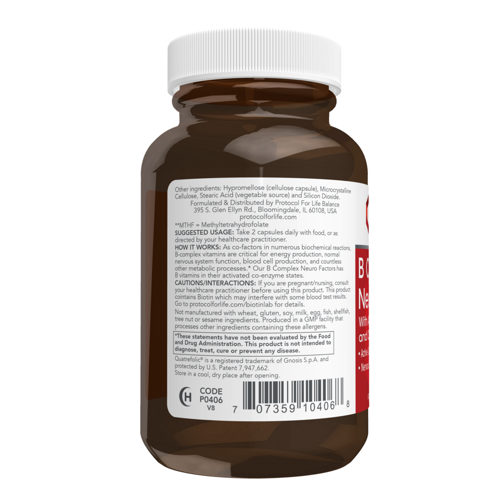 B Complex Neuro Factors, 60 Capsules , Brand_Protocol for Life Balance capsules Form_Capsules Requires Consultation Size_60 Capsules
