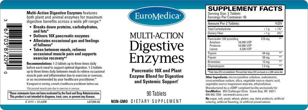 Multi-Action Digestive Enzymes, 90 Tablets