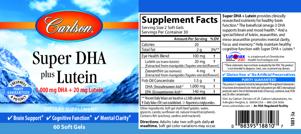 Super DHA & Lutein, 60 Softgels